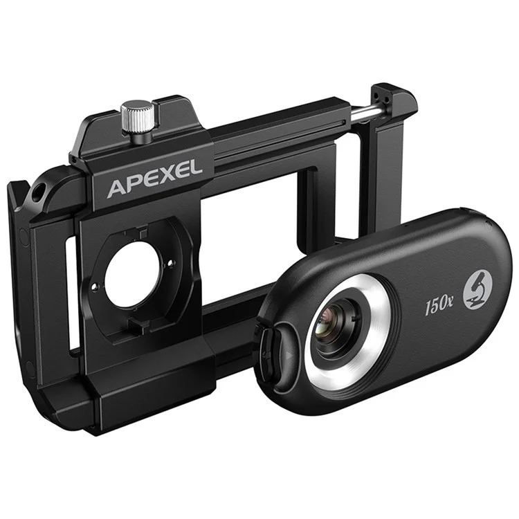 APEXEL APL-MS150 Supporto per telefono cellulare Clip 150x Ingrandimento Microscopio con filtro CPL