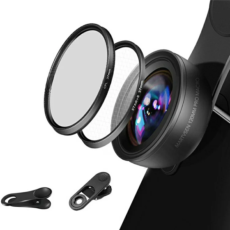 Obiettivo macro per smartphone MARTVSEN M1 con ingrandimento 10X, lente HD senza distorsione per riprese ravvicinate.
