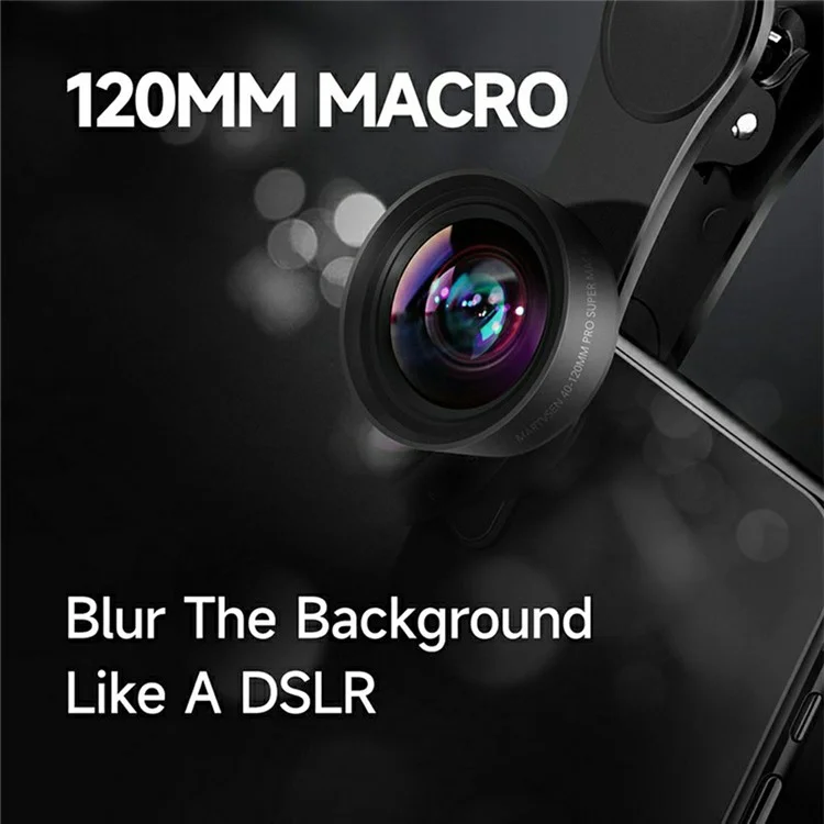 Obiettivo macro per smartphone MARTVSEN M1 con ingrandimento 10X, lente HD senza distorsione per riprese ravvicinate.