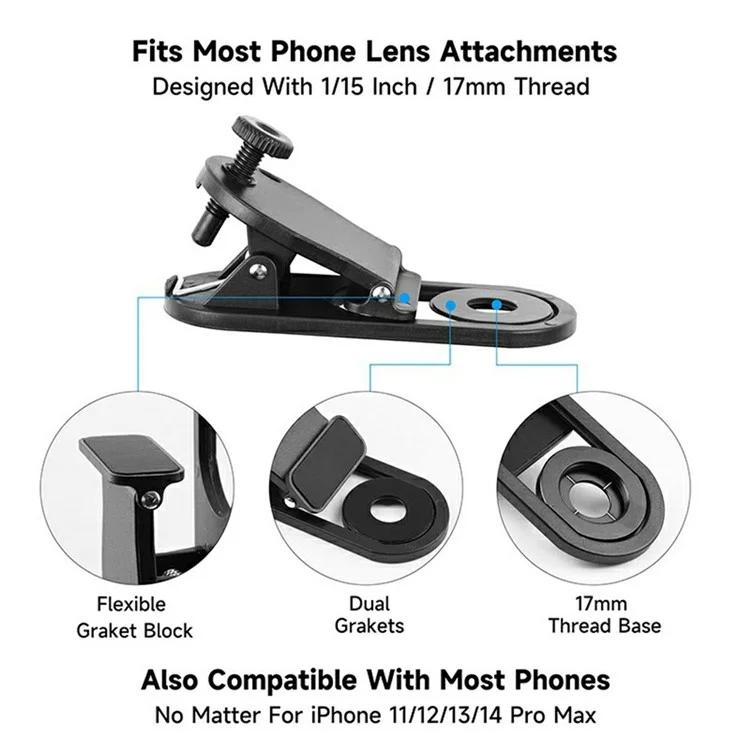 Obiettivo macro per smartphone MARTVSEN M1 con ingrandimento 10X, lente HD senza distorsione per riprese ravvicinate.