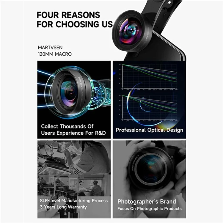 MARTVSEN M1 10X Magnification Universal Distortion Free HD Macro Lens for Smartphones - CPL