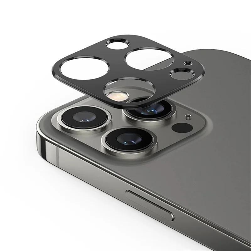 WANLONFENG LHJ Series For iPhone 14 Pro Max / 14 Pro Metal Camera Lens Protector Integrated Lens Film - Black