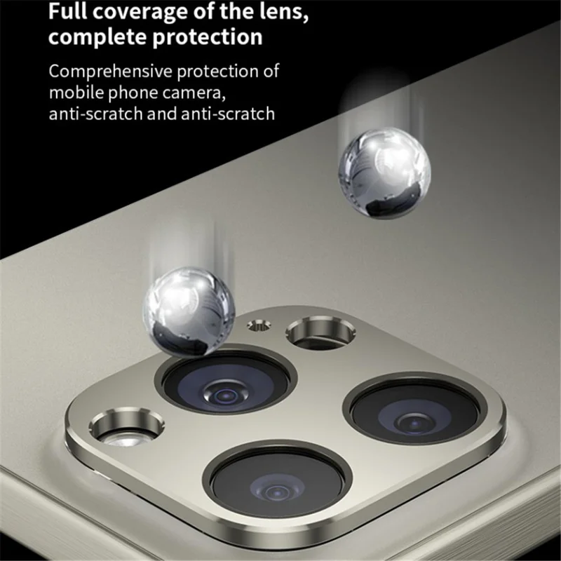 WANLONFENG LHJ Series For iPhone 14 Pro Max / 14 Pro Metal Camera Lens Protector Integrated Lens Film - Black