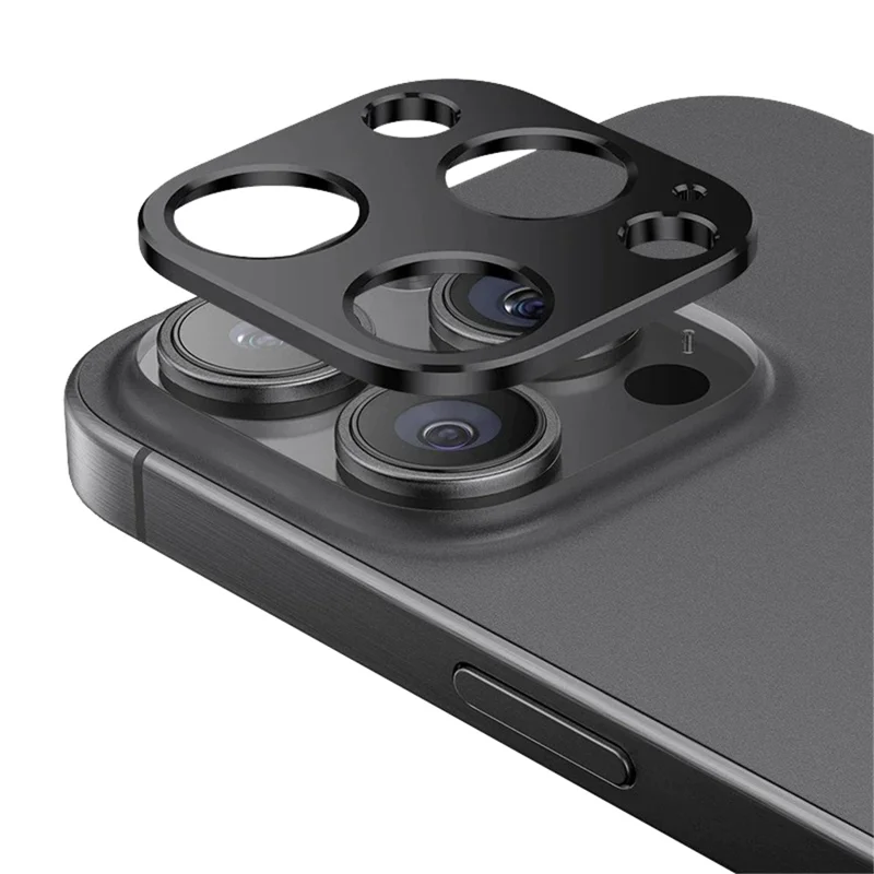 WANLONFENG LHJ Series For iPhone 15 Pro Max / 15 Pro Metal Camera Lens Protector Integrated Lens Film - Black
