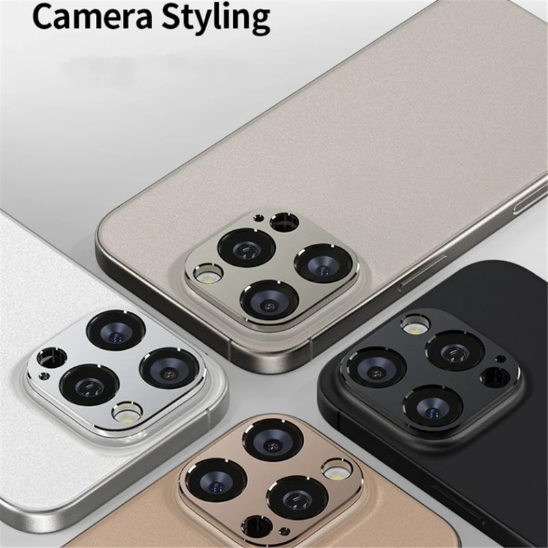 WANLONFENG LHJ Series For iPhone 15 Pro Max / 15 Pro Metal Camera Lens Protector Integrated Lens Film - Black