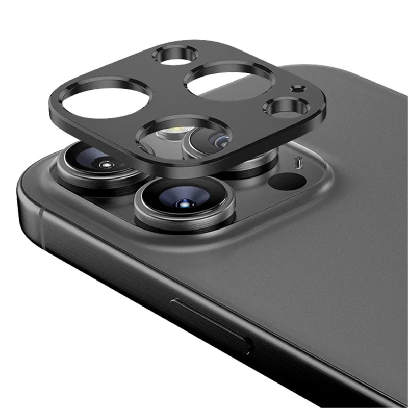 WANLONFENG LHJ Series For iPhone 16 Pro Max / 16 Pro Metal Camera Lens Protector Integrated Lens Film - Black