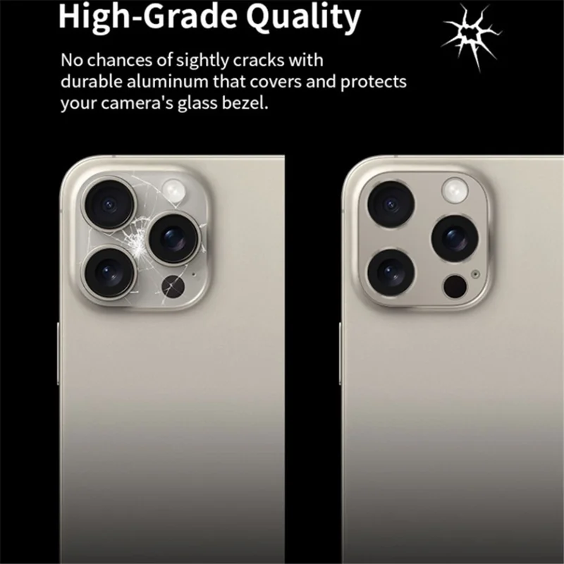 WANLONFENG LHJ Series For iPhone 16 Pro Max / 16 Pro Metal Camera Lens Protector Integrated Lens Film - Black