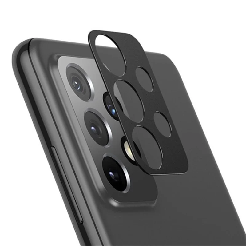 Protector de lente de cámara WANLONFENG Serie LHJ para Samsung Galaxy A73 5G / A53 5G / A33 5G Cubierta protectora de lente hueca de metal con paño de limpieza de lente