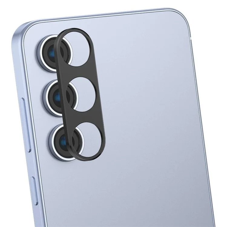 WANLONFENG Série LHJ pour Samsung Galaxy S24 FE Protecteur d'objectif de caméra métallique creux avec chiffon de nettoyage d'objectif
