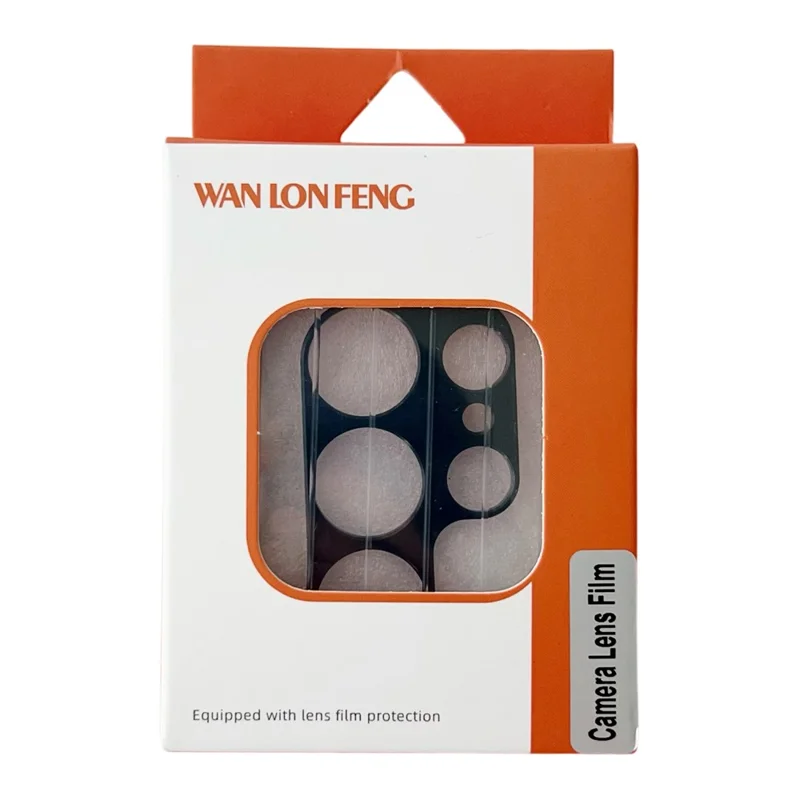 WANLONFENG LHJ Series For iPhone 15 / 15 Plus Metal Camera Lens Protector Integrated Lens Film - Black