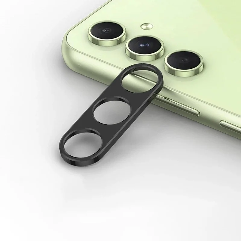WANLONFENG Série LHJ Pour Samsung Galaxy A54 5G Protecteur de lentille de caméra en métal perforé avec chiffon de nettoyage de lentille