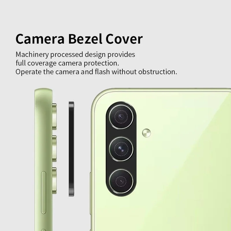 WANLONFENG Série LHJ Pour Samsung Galaxy A54 5G Protecteur de lentille de caméra en métal perforé avec chiffon de nettoyage de lentille