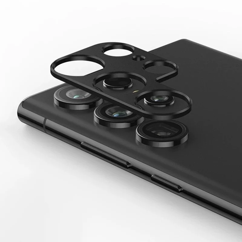 WANLONFENG LHJ Series For Samsung Galaxy S23 Ultra Metal Camera Lens Protector Integrated Lens Film - Black