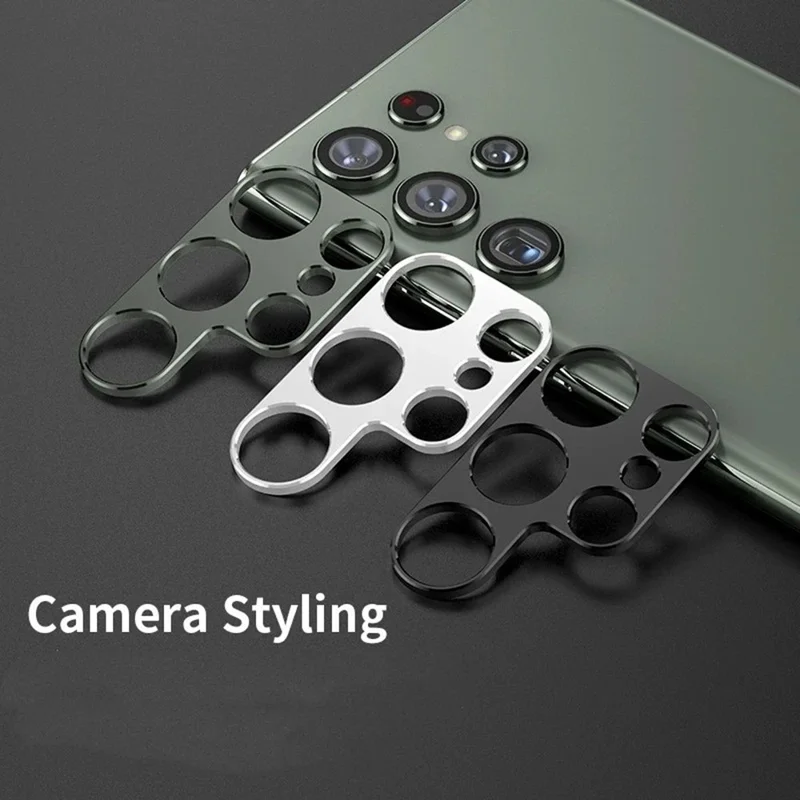 WANLONFENG LHJ Series For Samsung Galaxy S23 Ultra Metal Camera Lens Protector Integrated Lens Film - Black