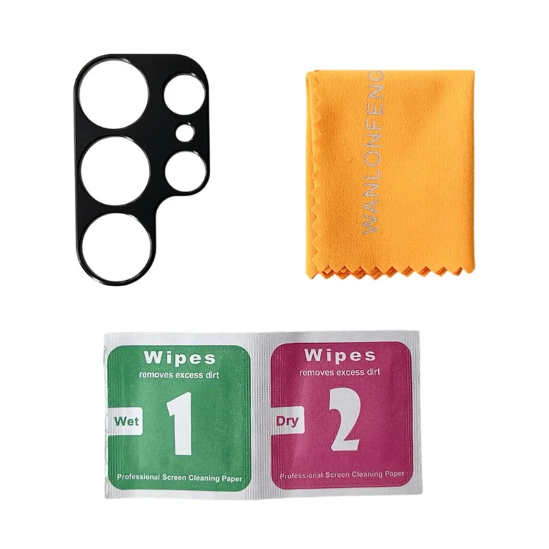 WANLONFENG LHJ Series For Samsung Galaxy S23 Ultra Metal Camera Lens Protector Integrated Lens Film - Black