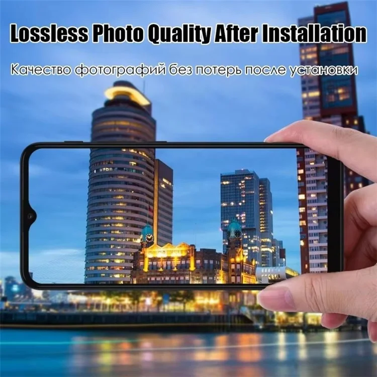WANLONFENG Para Samsung Galaxy A26 5G Protetor de Lente da Câmera HD Filme de Lente Impresso em Seda Preta Completa
