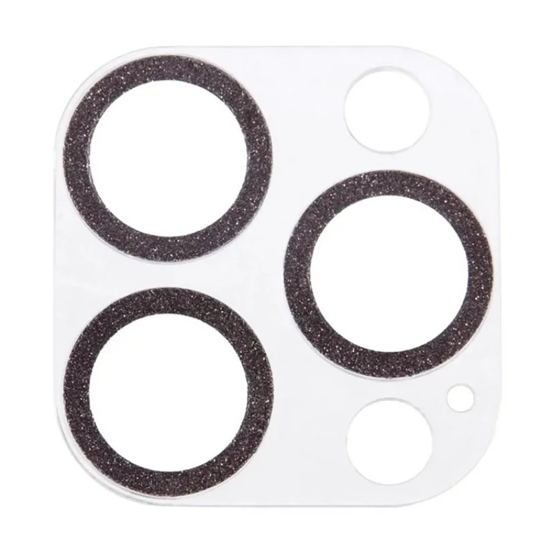 WANLONFENG For iPhone 16 Pro Max  /  16 Pro Camera Lens Protector Full Coverage HD Clear Glitter Lens Film with Cleaning Cloth - Black