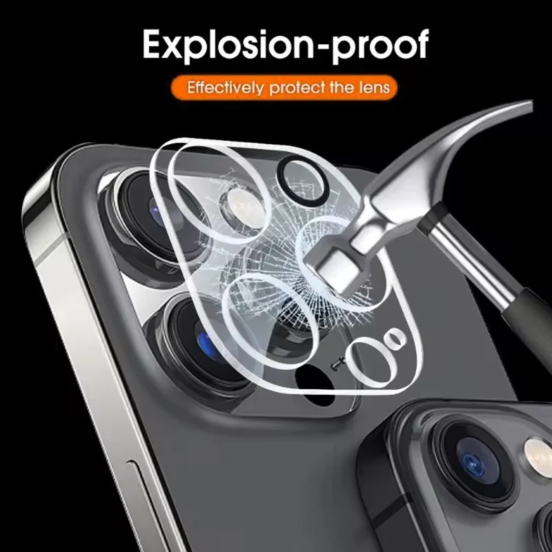 WANLONFENG For iPhone 16 Pro Max  /  16 Pro Camera Lens Protector Full Coverage HD Clear Lens Film with Cleaning Cloth