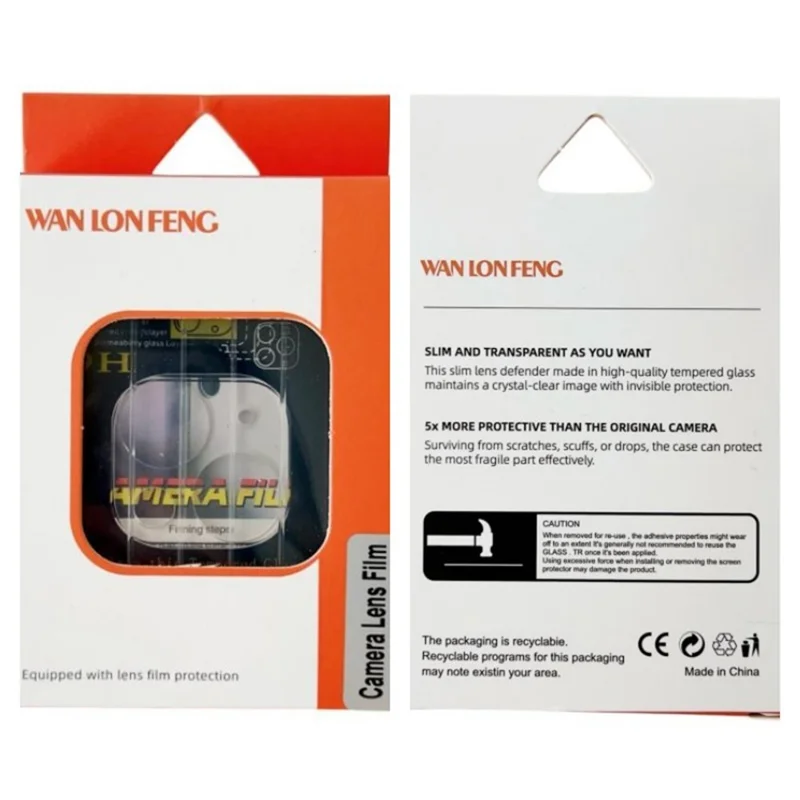WANLONFENG For iPhone 16 Pro Max  /  16 Pro Camera Lens Protector Full Coverage HD Clear Lens Film with Cleaning Cloth