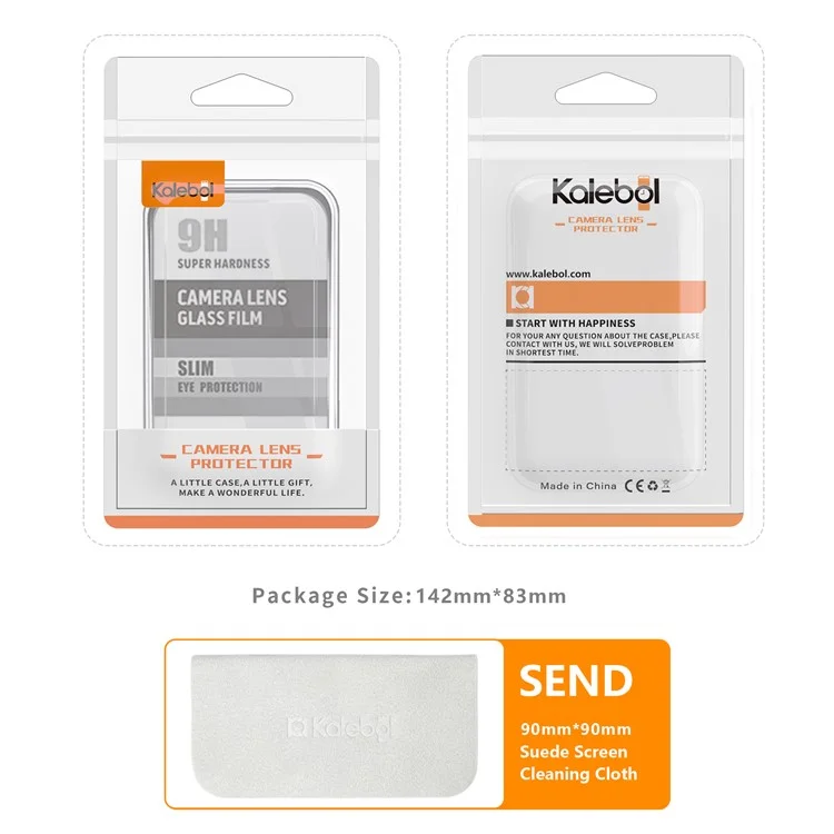 KALEBOL KLB-LPC002 Objektivschutz für iPhone 13 / 13 Mini - Kratzfestes, splitterfreies Panzerglas, ultradünn - Schwarz