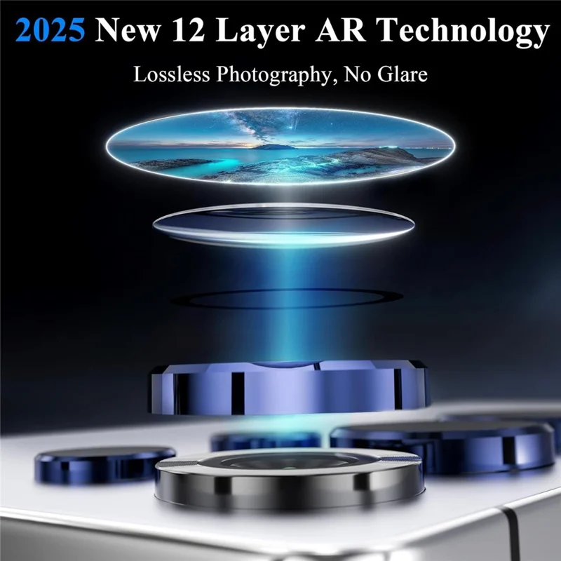 KALEBOL KLB-LPC002 For iPhone 15 / 15 Plus Phone Lens Protector Anti Scratch Ultra Thin Tempered Glass Film - Black