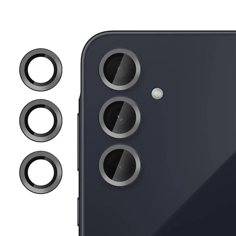 KALEBOL KLB-LPC002 Protector de lente para teléfono Samsung Galaxy A35 5G Película de vidrio templado ultra delgada antiarañazos - Negro