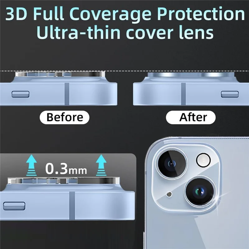KALEBOL KLB-LPC001 Para iPhone 13 / 13 mini Protector de lente de cristal templado de una sola pieza