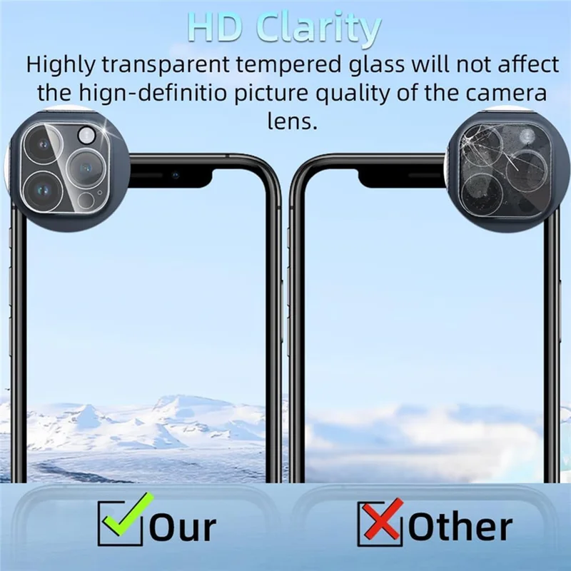 KALEBOL KLB-LPC001 For iPhone 14 Pro / 14 Pro Max One-Piece Phone Lens Film Clear Tempered Glass Lens Protector