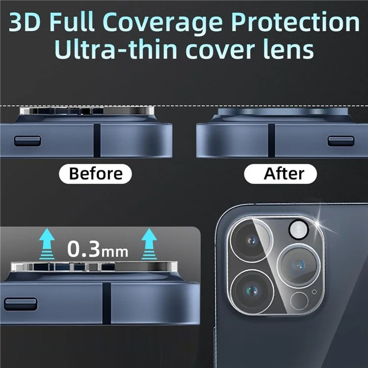 KALEBOL KLB-LPC001 Pour iPhone 16 Pro / 16 Pro Max Film de lentille de téléphone en une pièce Protecteur de lentille en verre trempé clair