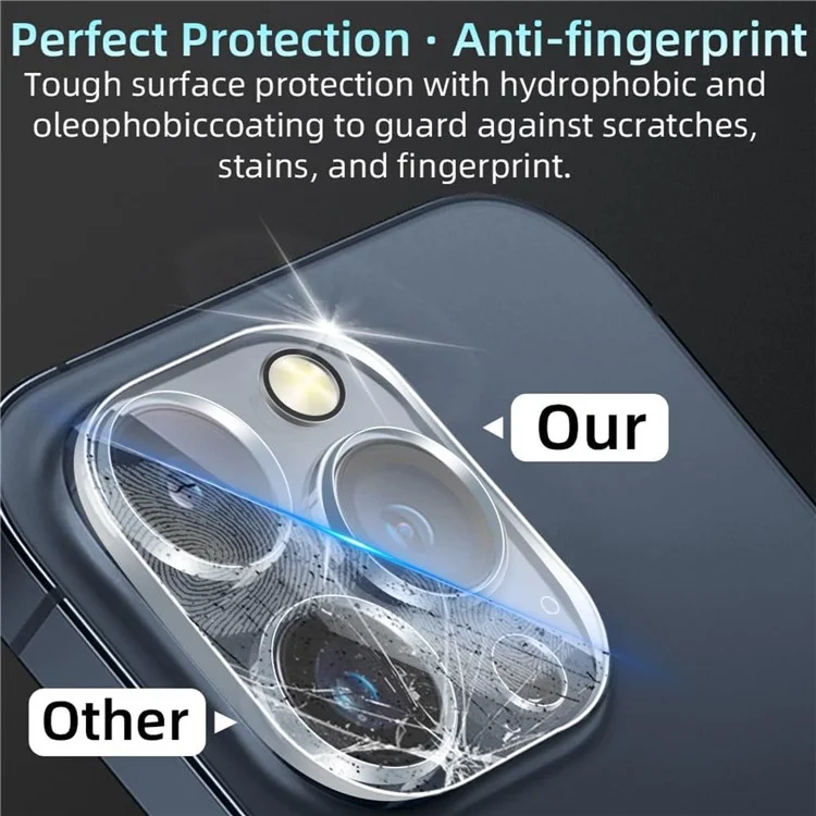 KALEBOL KLB-LPC001 Pour iPhone 16 Pro / 16 Pro Max Film de lentille de téléphone en une pièce Protecteur de lentille en verre trempé clair