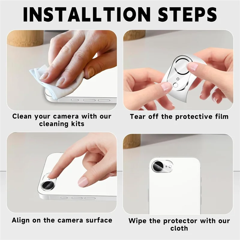 KALEBOL KLB-LPC001 For iPhone 17e / 16e One-Piece Phone Lens Film Clear Tempered Glass Lens Protector