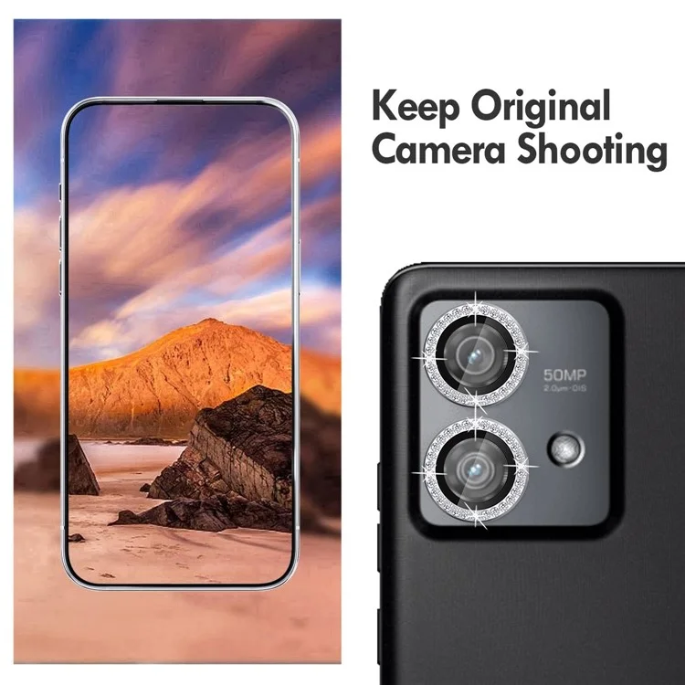 KALEBOL KLB-LPC003 Schutzring für Kamera-Objektiv aus gehärtetem Glas für Motorola Edge 40 Neo 5G - Silber