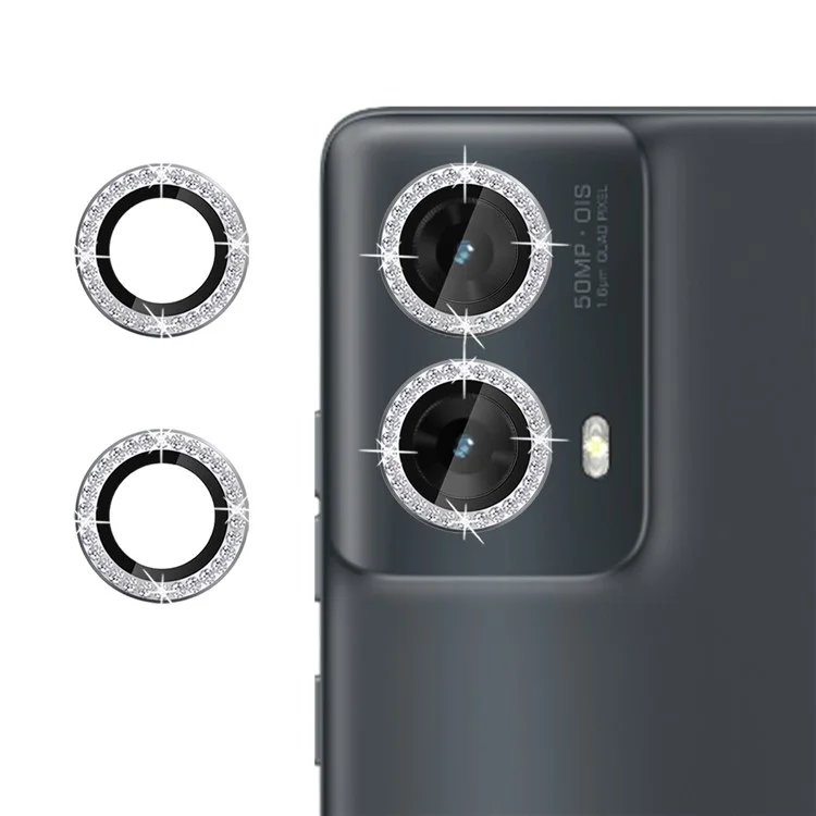 KALEBOL KLB-LPC003 Protector de Lente de Cámara con Diseño de Anillo de Diamante de Cristal Templado para Motorola Moto G85 5G - Plata