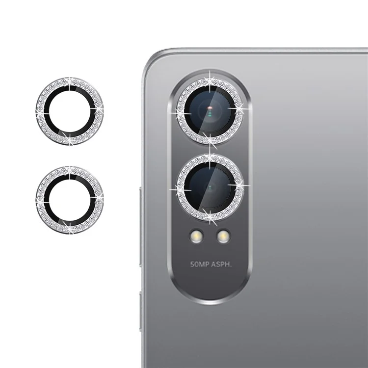 KALEBOL KLB-LPC003 Защитное стекло для камеры OnePlus Nord CE4 Lite 5G с дизайном Diamond Ring - Серебристое