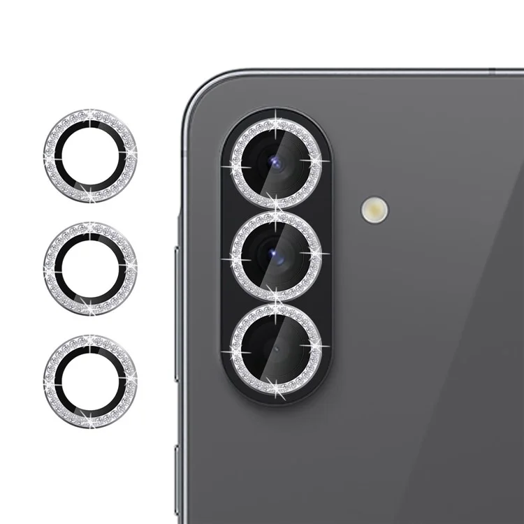 KALEBOL KLB-LPC003 For Samsung Galaxy A26 5G Camera Lens Protector Diamond Ring Design Tempered Glass Lens Film - Silver