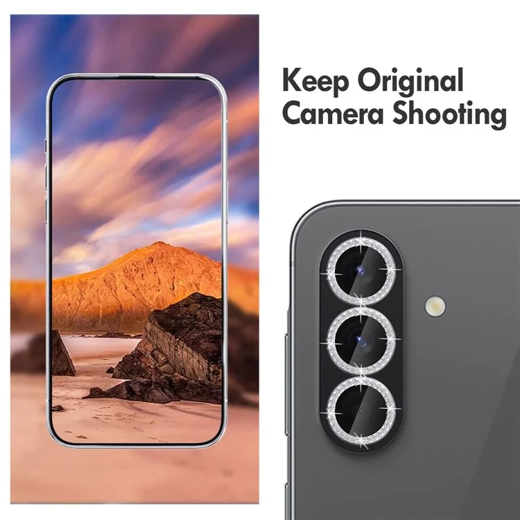 KALEBOL KLB-LPC003 For Samsung Galaxy A26 5G Camera Lens Protector Diamond Ring Design Tempered Glass Lens Film - Silver