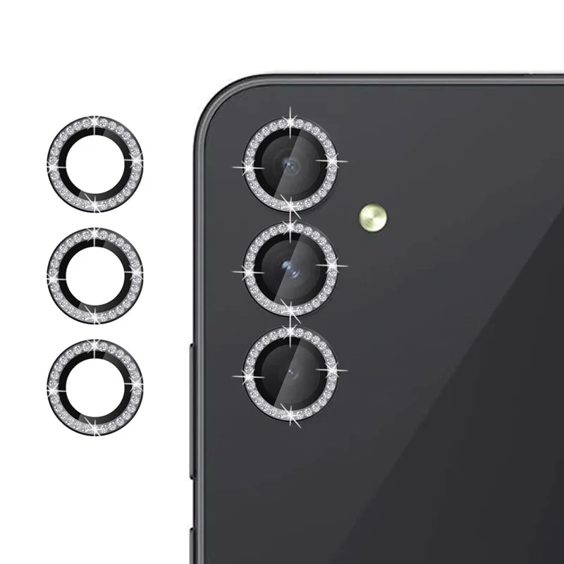 KALEBOL KLB-LPC003 For Samsung Galaxy A54 5G Camera Lens Protector Diamond Ring Design Tempered Glass Lens Film - Black