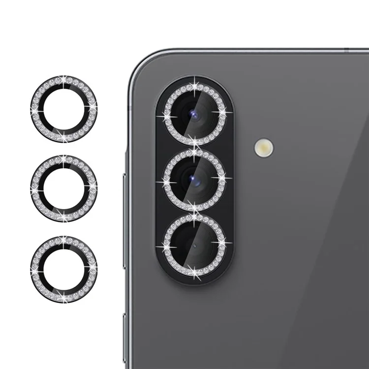 KALEBOL KLB-LPC003 Pour Samsung Galaxy A56 5G Protection d'objectif de caméra Bague en Diamant Design Verre Trempé Film de Protection - Noir