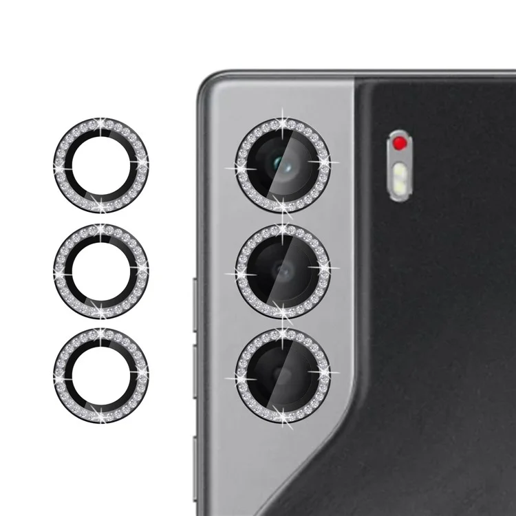 KALEBOL KLB-LPC003 Protector de Lente de Cámara con Diseño de Anillo de Diamante de Vidrio Templado para TECNO Camon 40 4G - Negro