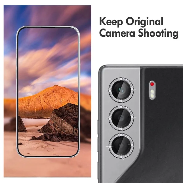 KALEBOL KLB-LPC003 For TECNO Camon 40 Pro 4G Camera Lens Protector Diamond Ring Design Tempered Glass Lens Film - Black