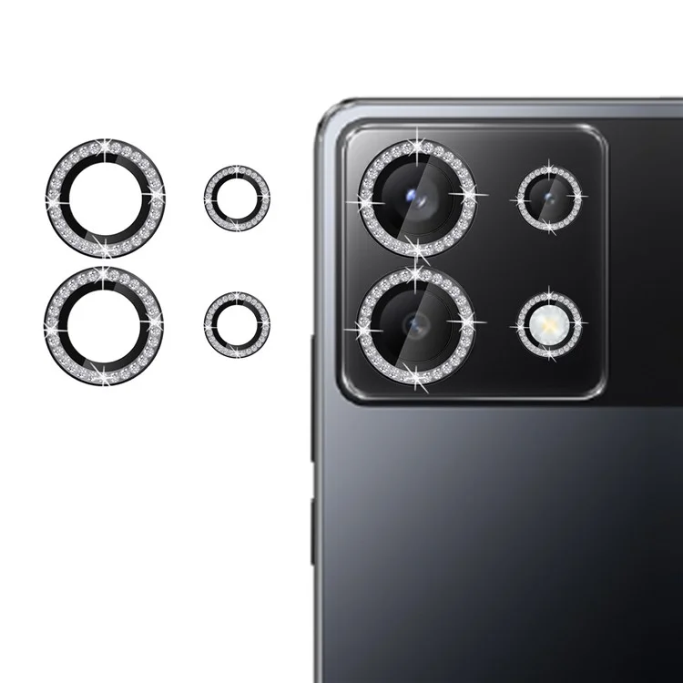 KALEBOL KLB-LPC003 Protector de Lente de Cámara de Cristal Templado con Diseño de Anillo de Diamante para Xiaomi Poco X6 5G - Negro