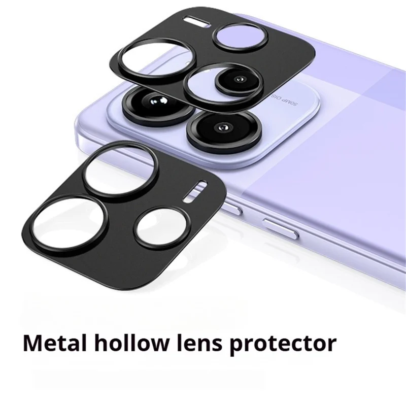 KALEBOL KLB-LPC005 For Xiaomi Redmi Note 14 5G Hollow Lens Protector Aluminum Alloy Phone Camera Bezel Cover