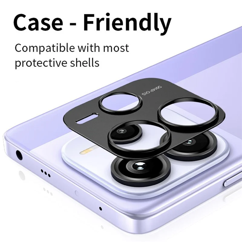 KALEBOL KLB-LPC005 For Xiaomi Redmi Note 14 5G Hollow Lens Protector Aluminum Alloy Phone Camera Bezel Cover