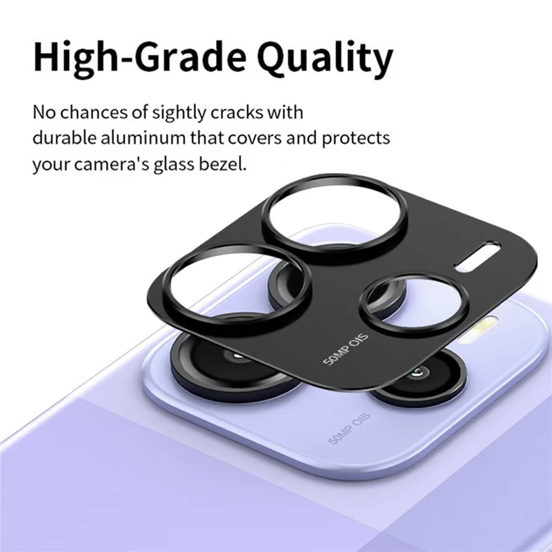 KALEBOL KLB-LPC005 For Xiaomi Redmi Note 14 5G Hollow Lens Protector Aluminum Alloy Phone Camera Bezel Cover