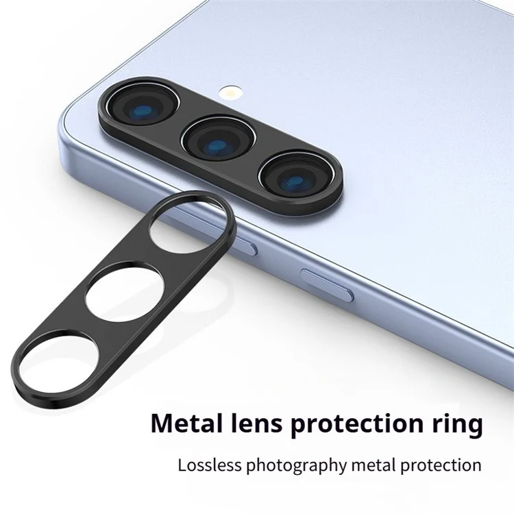 KALEBOL KLB-LPC005 For Samsung Galaxy S24+ Hollow Lens Protector Aluminum Alloy Phone Camera Bezel Cover - Black
