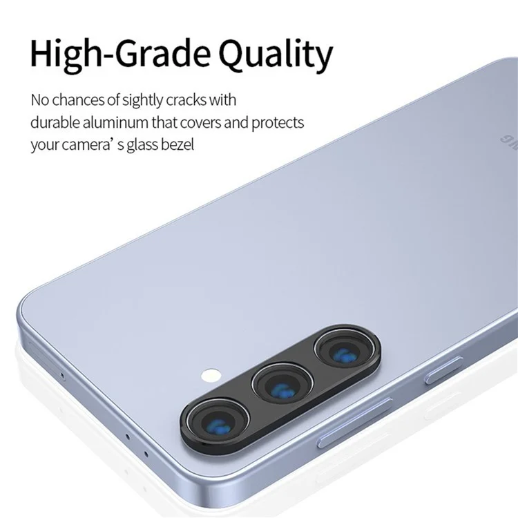 KALEBOL KLB-LPC005 For Samsung Galaxy S24+ Hollow Lens Protector Aluminum Alloy Phone Camera Bezel Cover - Black