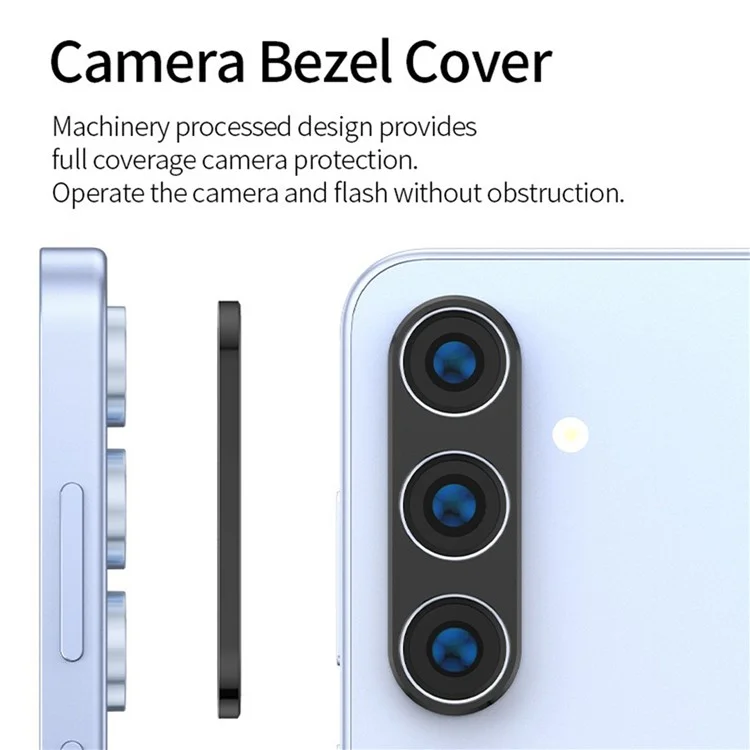 KALEBOL KLB-LPC005 For Samsung Galaxy S24+ Hollow Lens Protector Aluminum Alloy Phone Camera Bezel Cover - Black