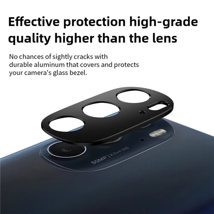 KALEBOL KLB-LPC005 Pour Motorola Edge 30 Pro (Motorola Edge+ (2022)) Protection d'Objectif Évidée Bague de Protection en Alliage d'Aluminium pour Appareil Photo de Téléphone