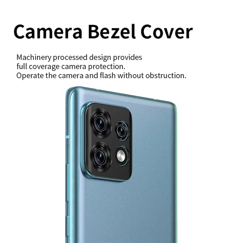 KALEBOL KLB-LPC005 For Motorola Edge 40 Pro 5G Hollow Lens Protector Aluminum Alloy Phone Camera Bezel Cover