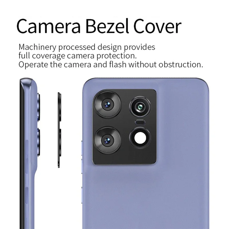 KALEBOL KLB-LPC005 For Motorola Edge 50 Pro 5G Hollow Lens Protector Aluminum Alloy Phone Camera Bezel Cover
